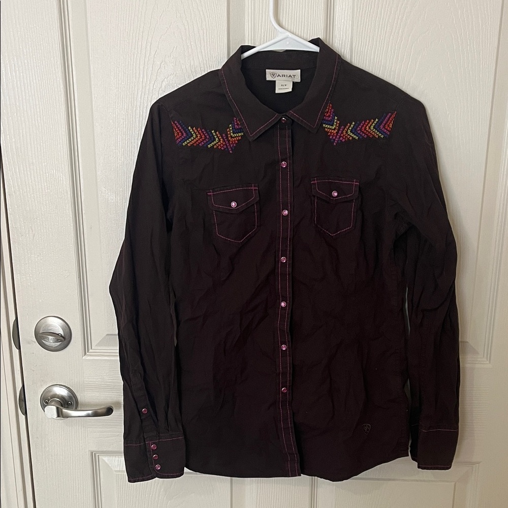 Ariat Women’s Brown Embroidered Western Shirt